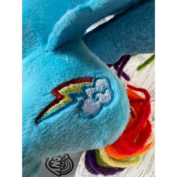 My Little Pony Rainbow Dash Plush 7" Yarn Mane Tail Stuffed Animal Toy 2020 Blue - Picture 9 of 9